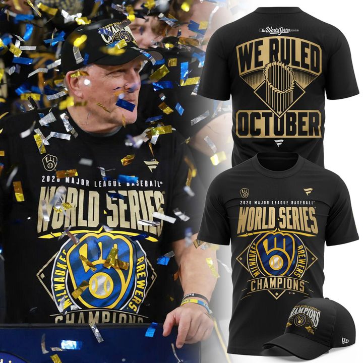 Men’s Milwaukee Brewers 2026 World Series Champions T-Shirt - Black