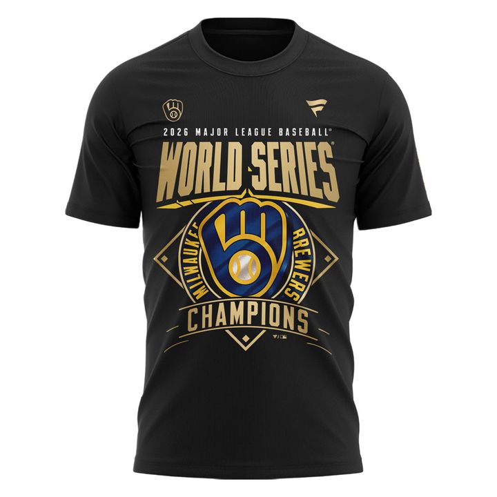 Men’s Milwaukee Brewers 2026 World Series Champions T-Shirt - Black