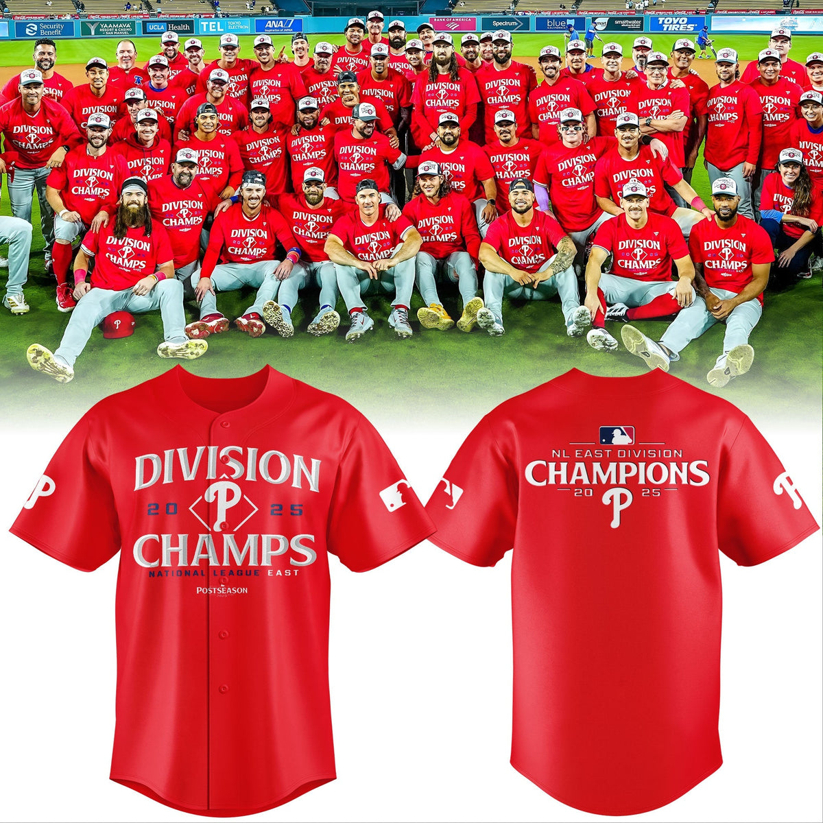 Philadelphia Phillies Baseball Jersey BACK-TO-BACK NL EAST CHAMPIONS