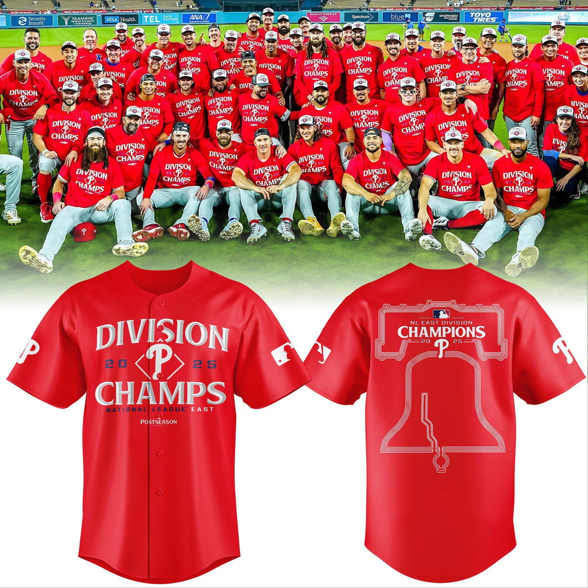 Philadelphia Phillies Baseball Jersey BACK-TO-BACK NL EAST CHAMPIONS