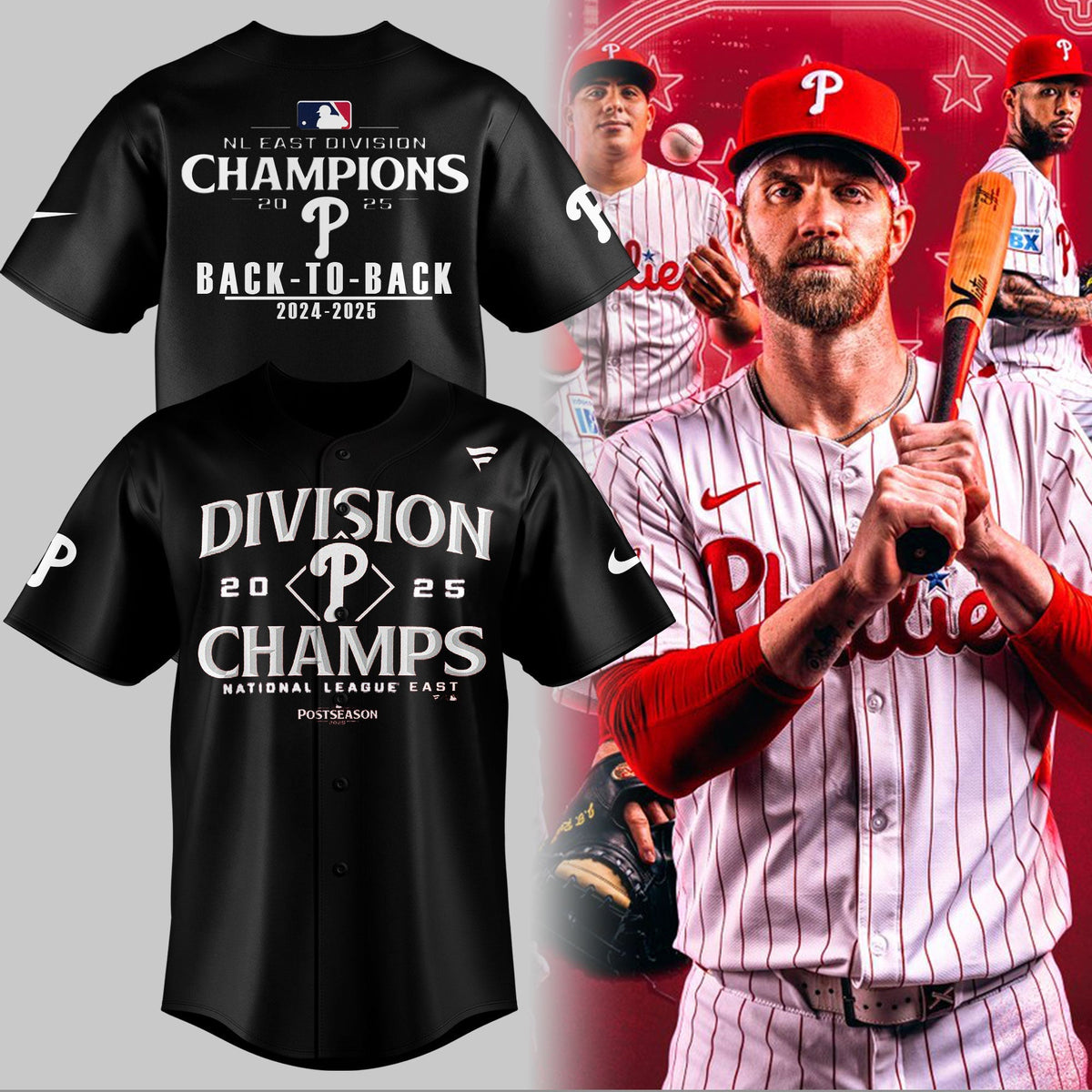 Philadelphia Phillies Baseball Jersey BACK-TO-BACK NL EAST CHAMPIONS