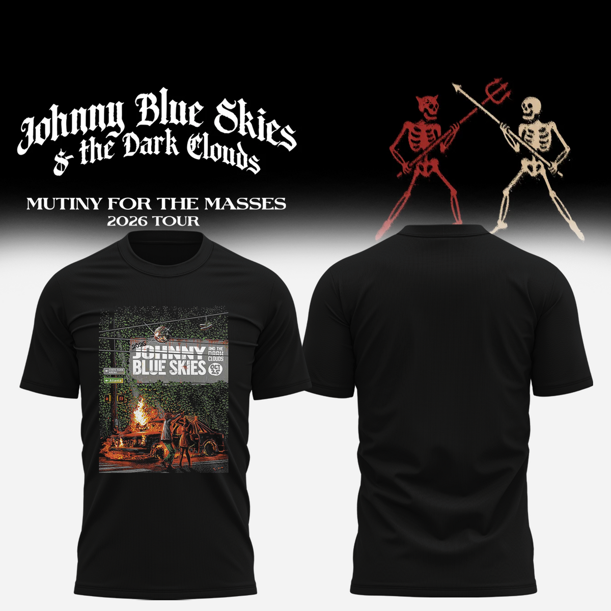 Johnny Blue Skies And The Dark Clouds Atlanta GA 2026 Event Poster Live At State Farm Arena October 25 2026 Unisex T-Shirt