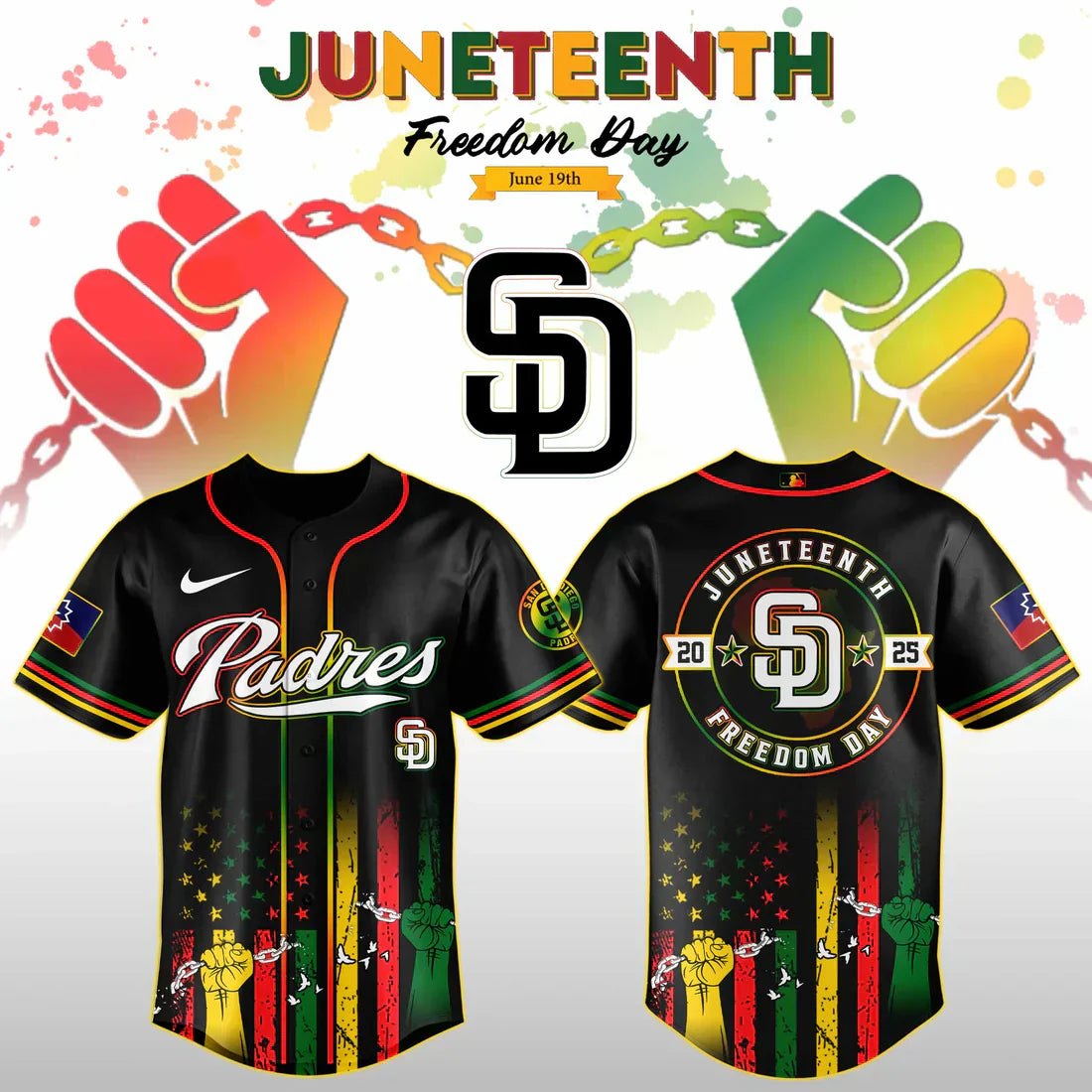 San Diego Padres Juneteenth – Freedom Day Editions Limited 2025 Baseball Jersey