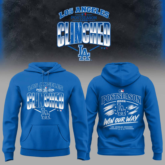.Los Angeles Dodgers 2026 Postseason Clinched 3D All-Over Print Graphic Hoodie V2