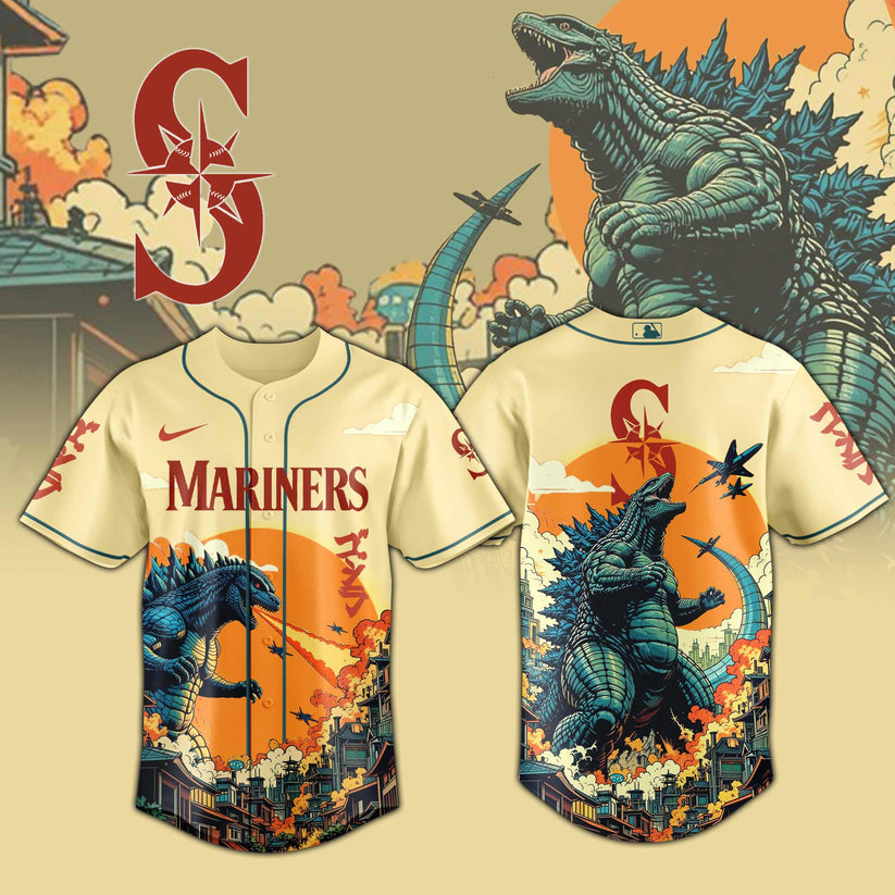 Seattle Mariners Special Godzilla Limited Edition Baseball Jersey