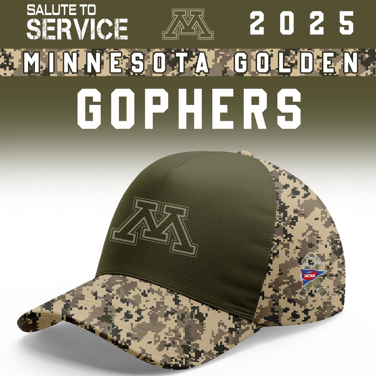 Minnesota Golden Gophers Salute To Service Limited Hoodie and Cap 2025 Collection