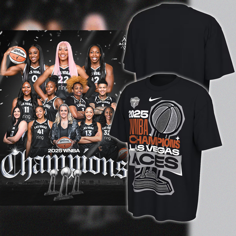 Exclusive Release T-Shirt Las Vegas Aces 2025 WNBA Finals Champions Black Ver2