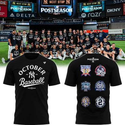 Special New October Baseball Old Patch Post Season 2025 Black T-Shirt