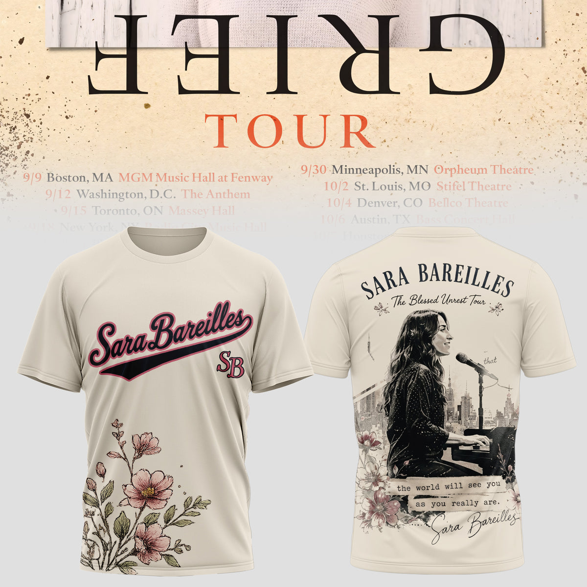 SARA BAREILLES “GOOD GRIEF” TOUR COLLECTION TEE