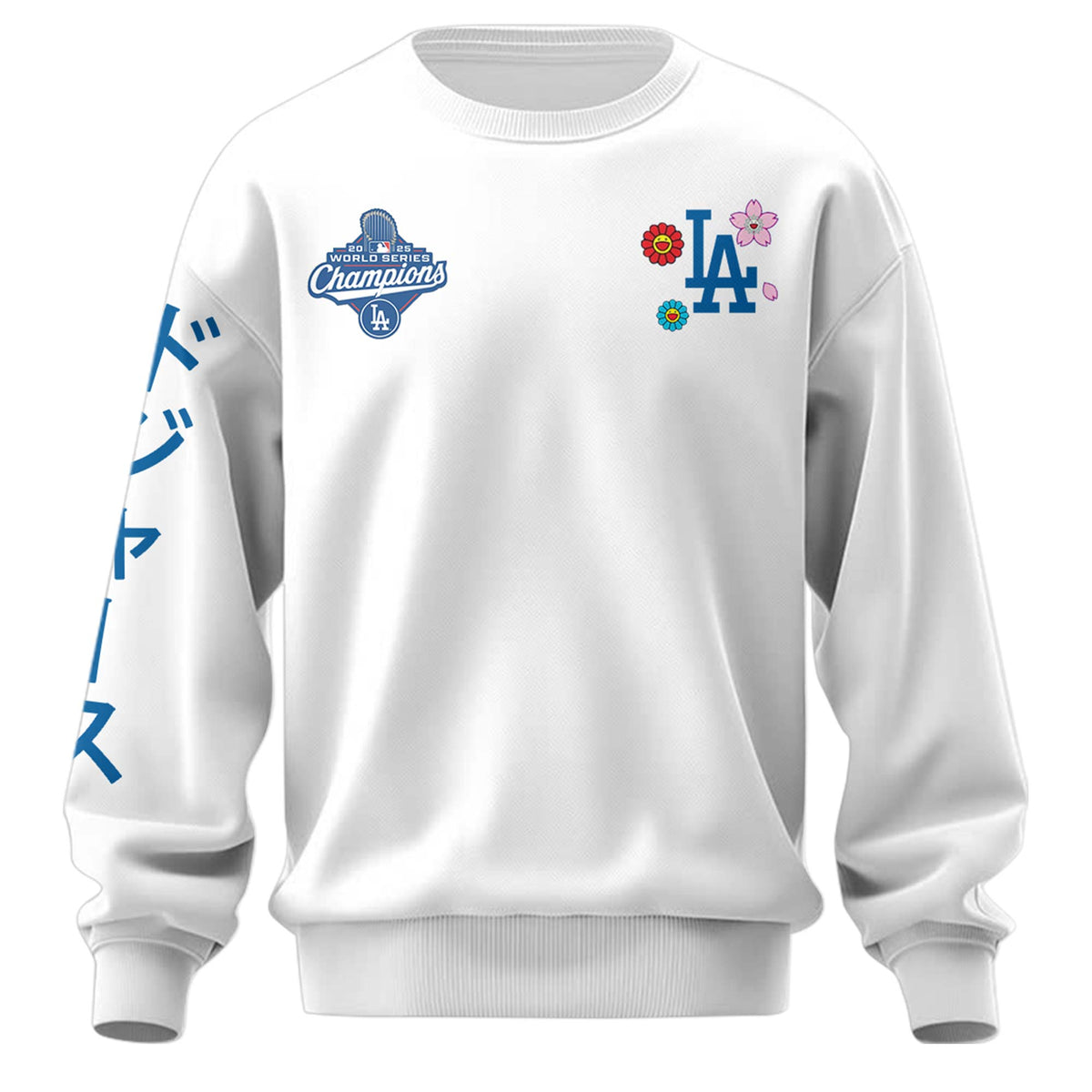 Los Angeles Dodgers x Takashi Murakami World Series Champion 2025 White Sweatshirt