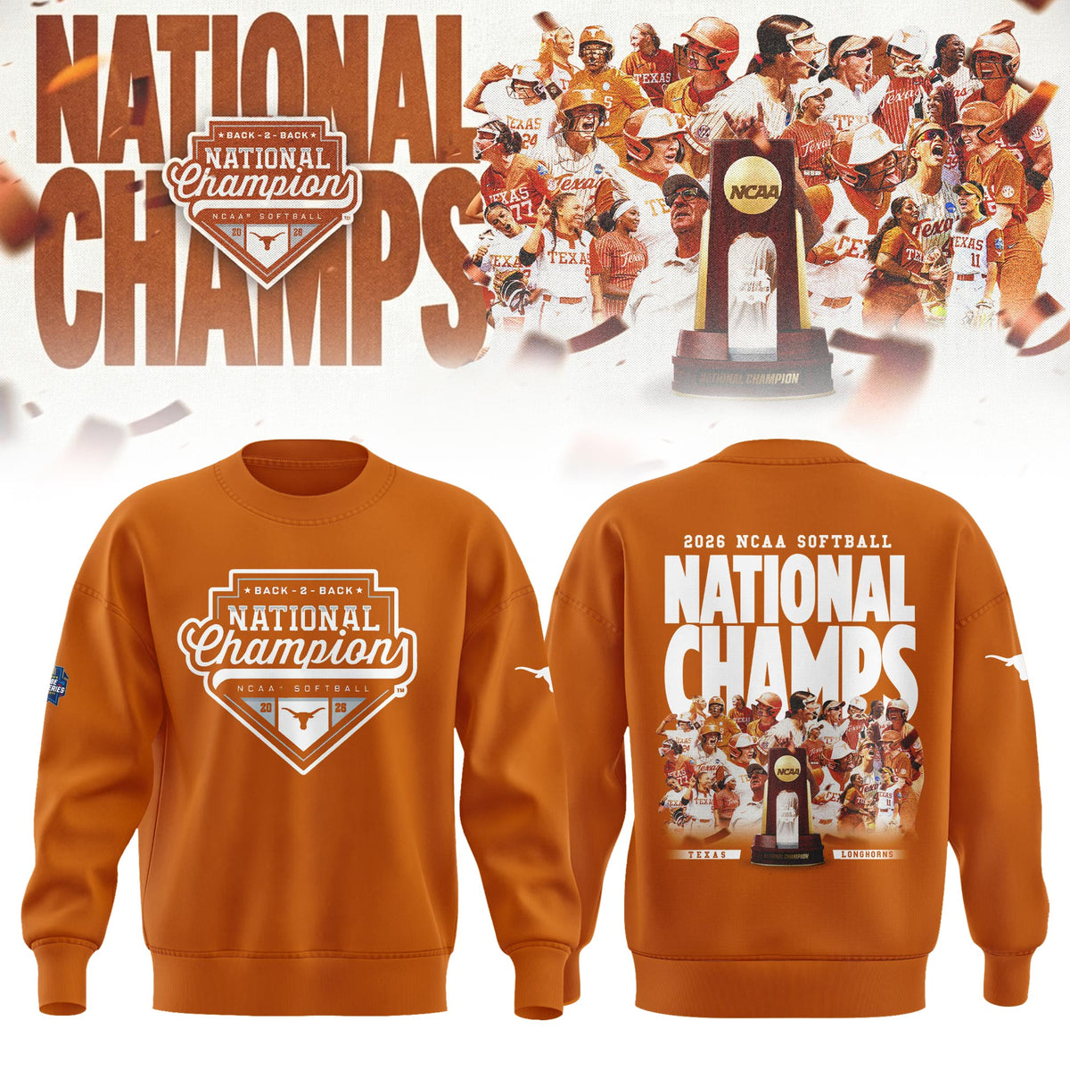 .2026 WCWS Back-To-Back National Champions Sweater