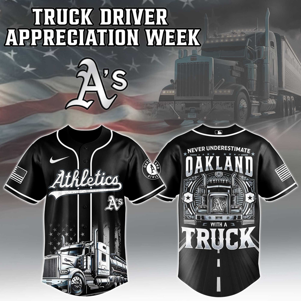 Oakland Athletics Nation Truck Driver Appreciation Week Limited Edition Jersey 2025