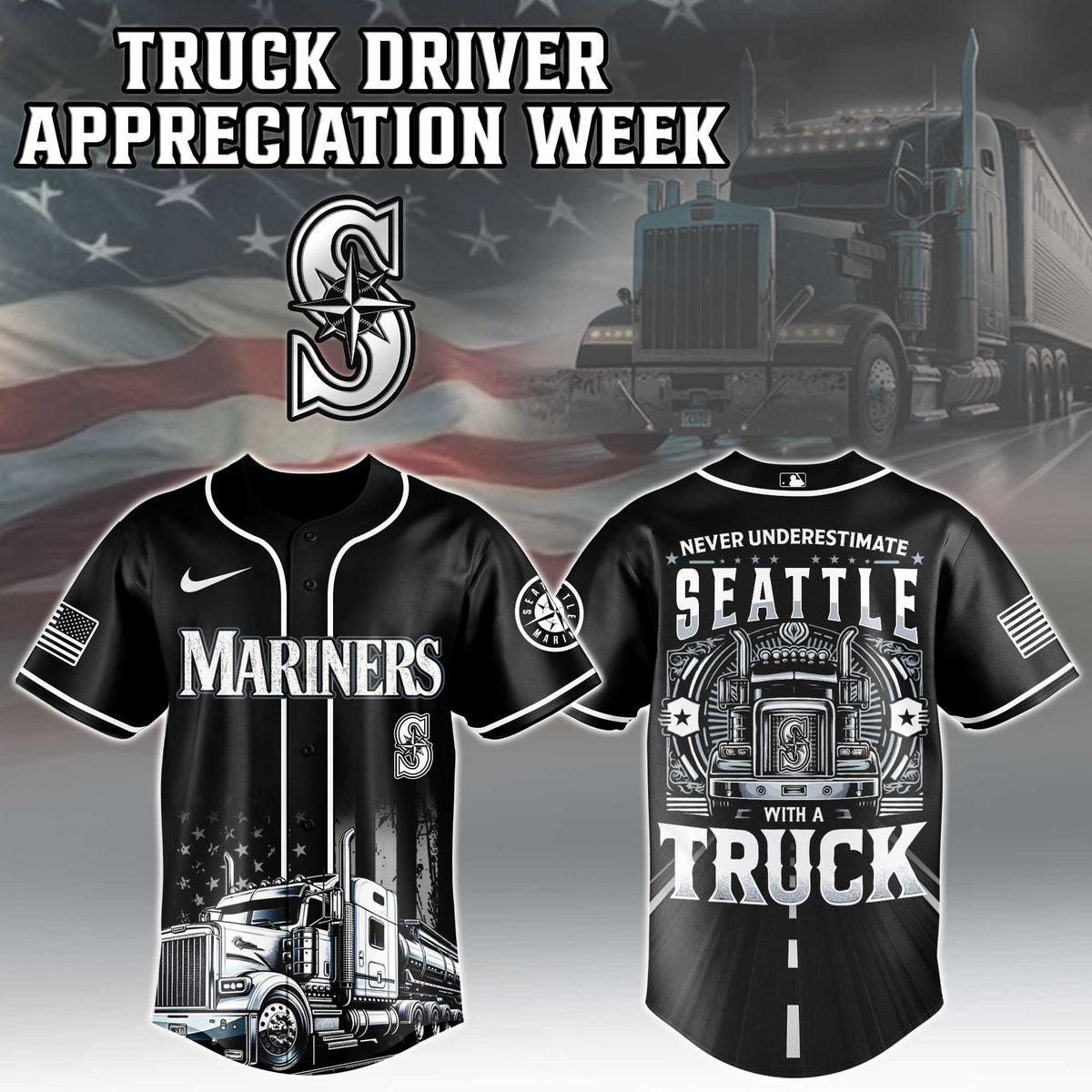 Seattle Mariners Nation Truck Driver Appreciation Week Limited Edition Jersey 2025