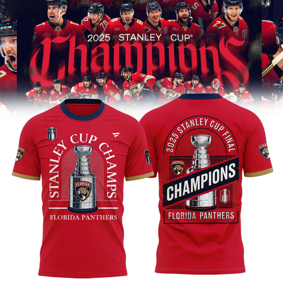 Florida Panthers Back To Back Champions Stanley Cup 2025 T-Shirt