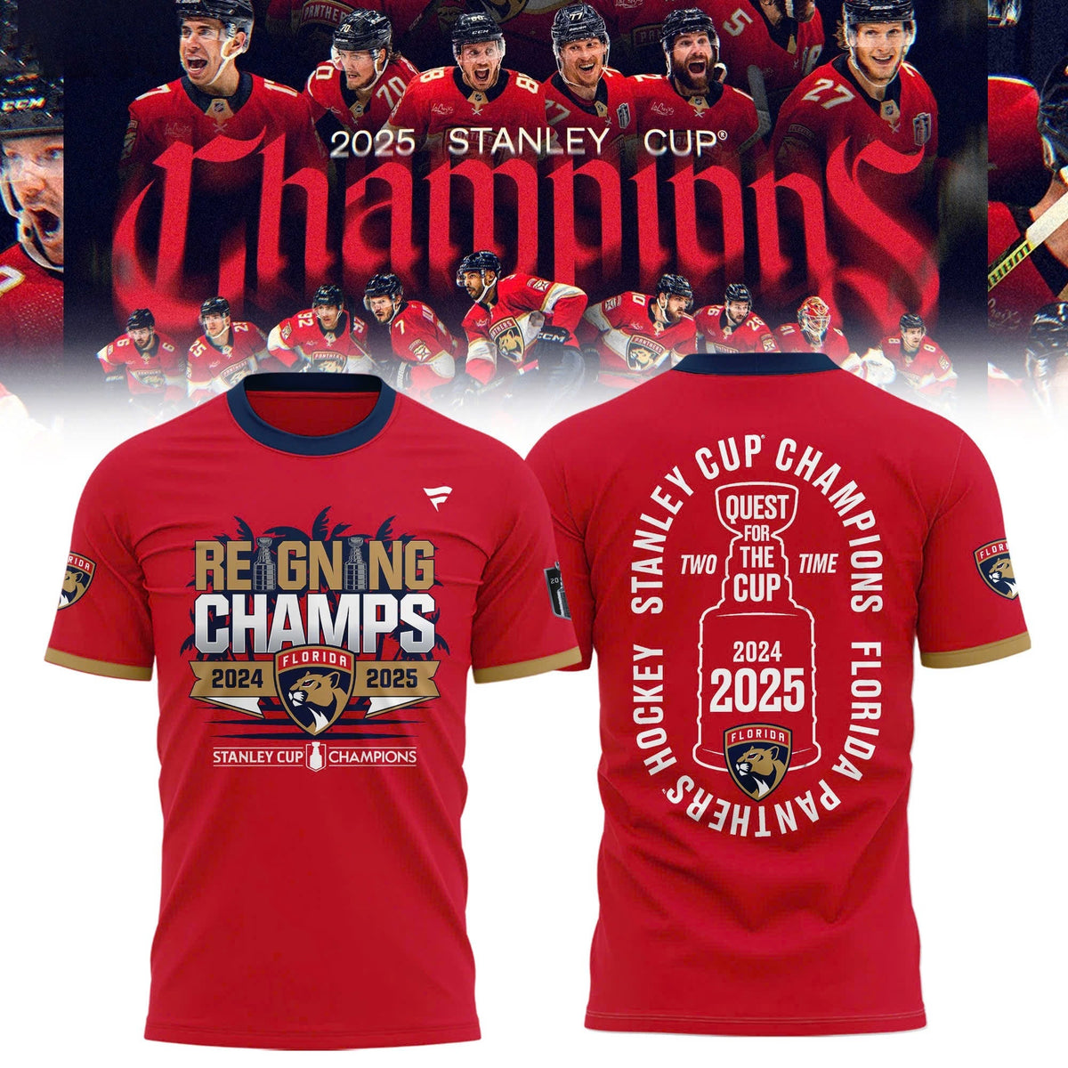 Florida Panthers Back To Back Champions Stanley Cup 2025 T-Shirt