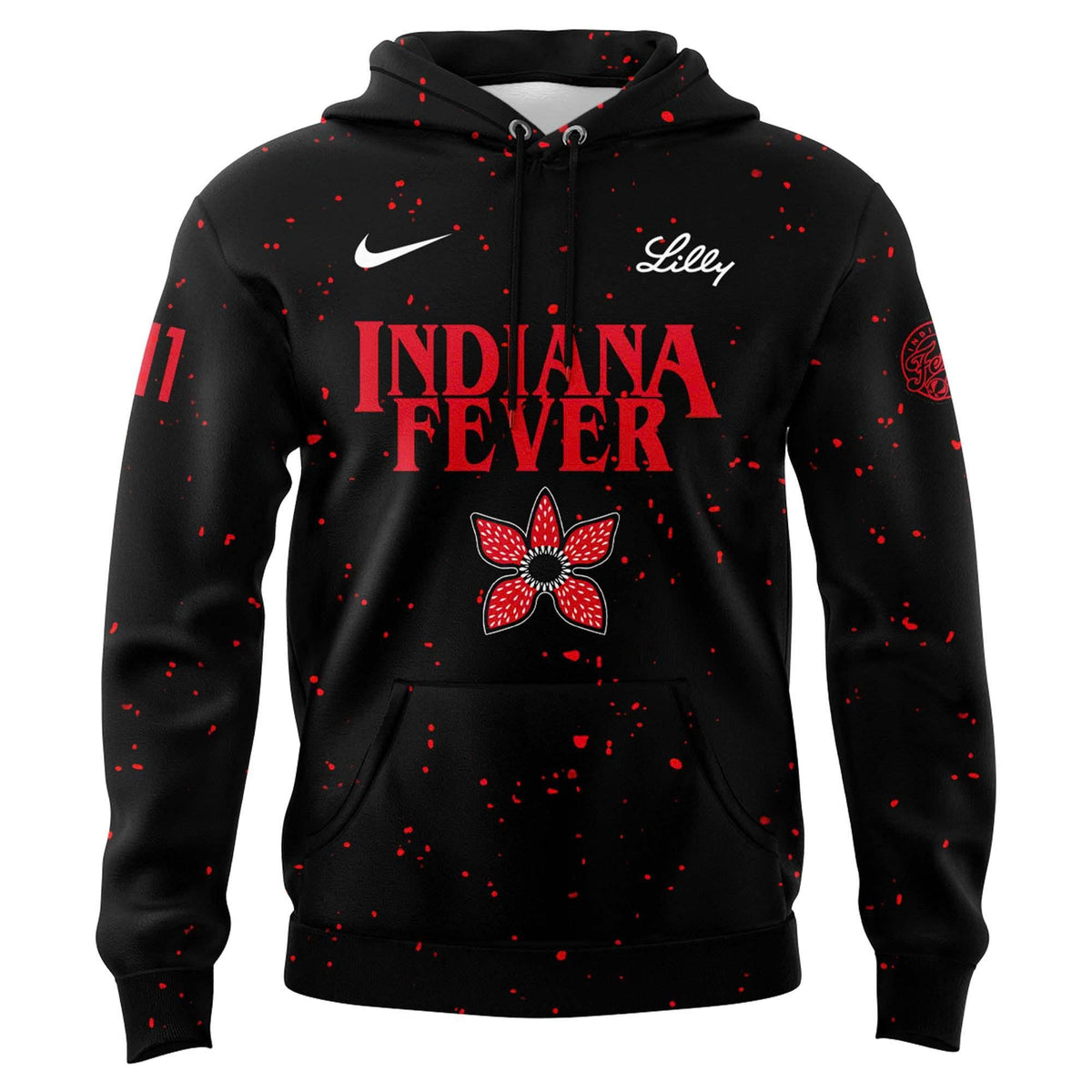 Indiana Fever Stranger Things Rebel Swingman Limited Edition Black Hoodie