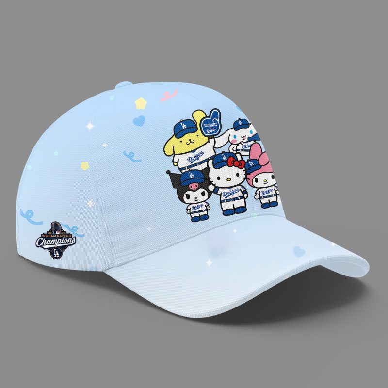 Hello Kitty x LA Dodgers World Series Champions Hoodie - 100% Cotton - Unisex - Blue